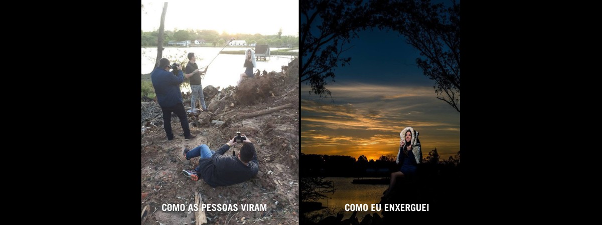 Dois ângulos do mesmo lugar na mesma tarde: o que qualquer pessoa veria e o que Dio enxergou