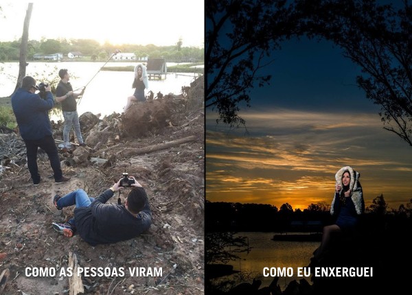 Dois ângulos do mesmo lugar na mesma tarde: o que qualquer pessoa veria e o que Dio enxergou