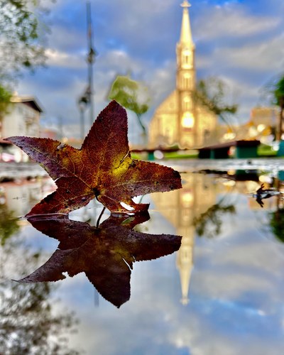 Reflexo em água tirado com celular